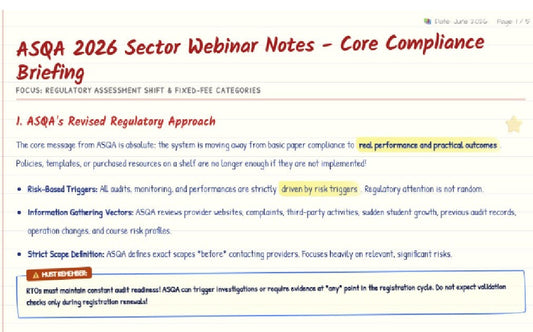 Inside ASQA's 2026 Sector Webinar: Risk-Based Regulation, Fixed Fees, Four Compliance Priorities and the Regulator's Draft AI Principles