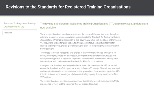 Understanding the Revised Standards for Registered Training Organisations (RTOs): A New Era for Quality and Flexibility in Vocational Education and Training