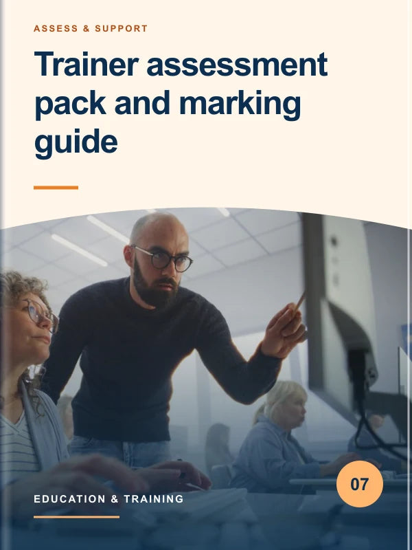 Trainer assessment pack and marking guide illustrative cover