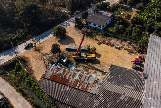 A mobile crane operating at a construction site